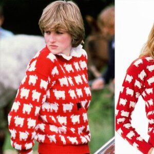 NWOT Warm & Wonderful Princess Diana Sheep Sweater